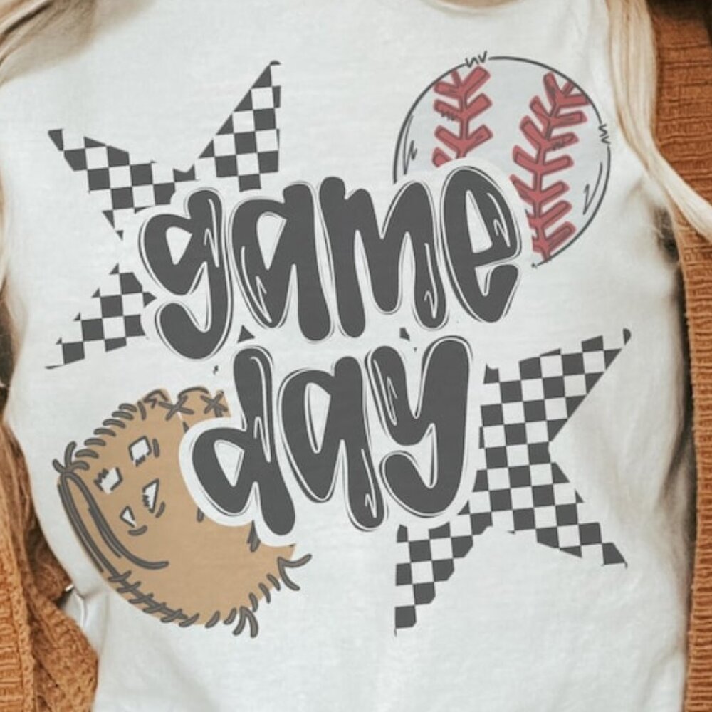 Baseball Game Day Mom T-Shirt Game Day T-Shirt Baseball Graphic Tee 261 - Picture 2 of 5